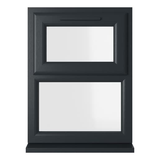 Crystal Double Glazed uPVC Grey/White Window Top Opening 610mm x 965mm Clear