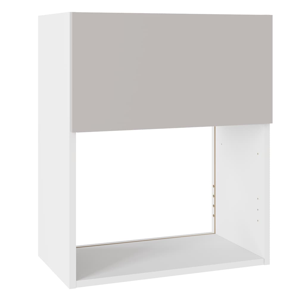 Flatpack 600 Microwave Wall Unit Slab Super Gloss Light Grey