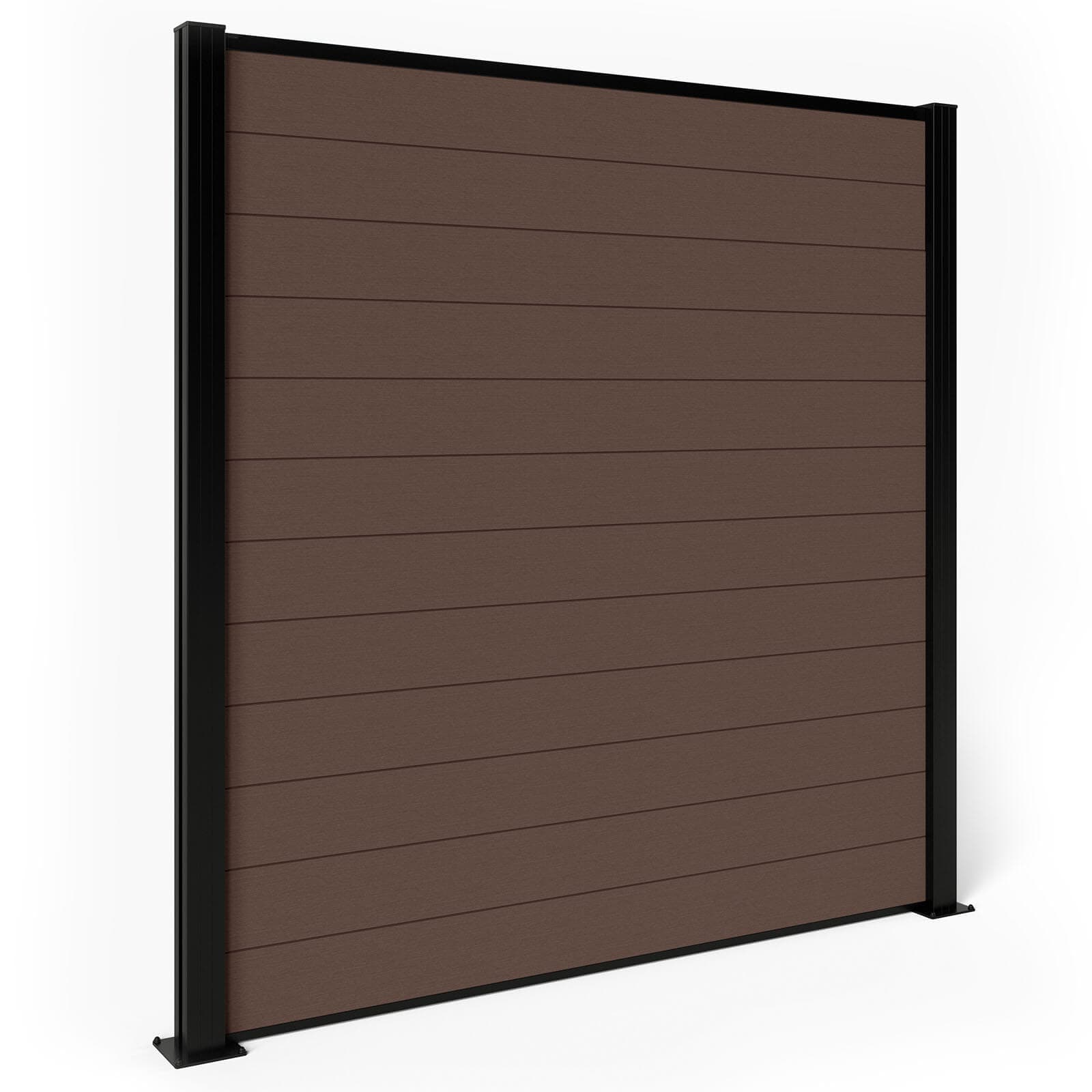 Composite Fence Panels - Mocha with Aluminium Posts 1.8m