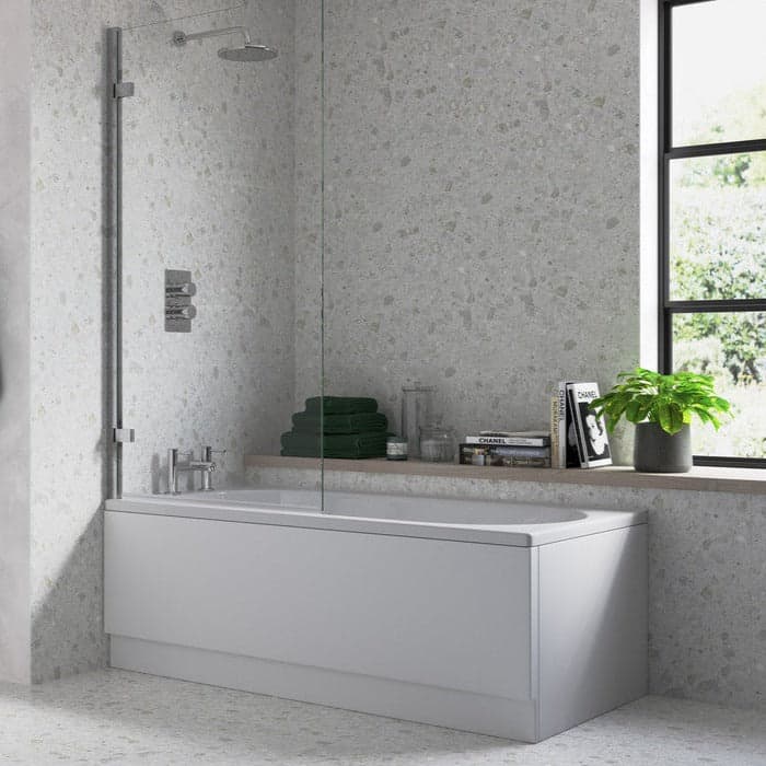 Hinged Straight Edge Bath Screen