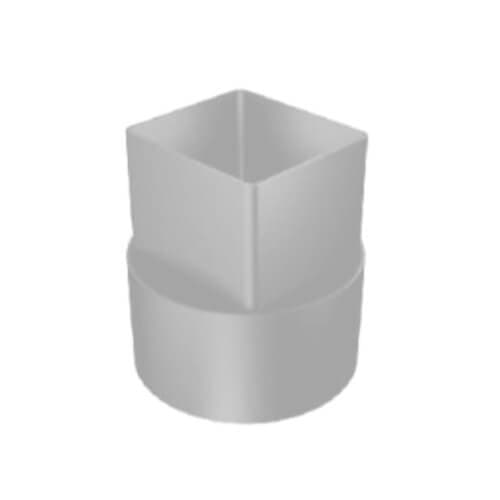 Aluminium Round Swaged Downpipe Drain Adapter - 63mm PPC Finish
