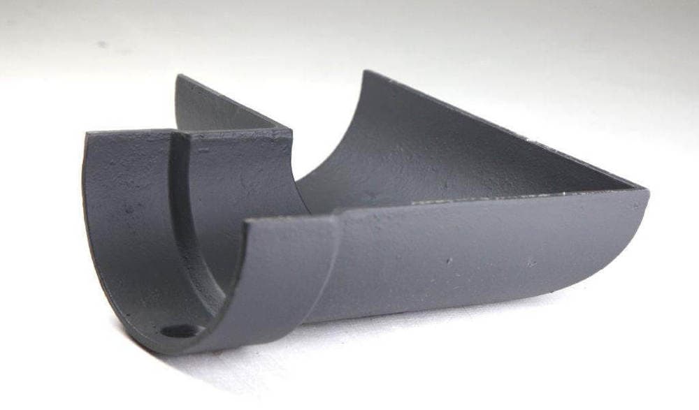 Hargreaves Premier Cast Iron Deep Half Round Gutter Left Hand Angle - 90 Degree x 100mm Primed