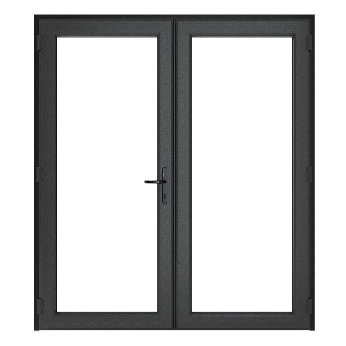 uPVC French Doors - Anthracite Grey Ex/White Int - Clear Glass - Double Glazed - Left Hand Master - 150mm Sill - 1690mm x 2055mm