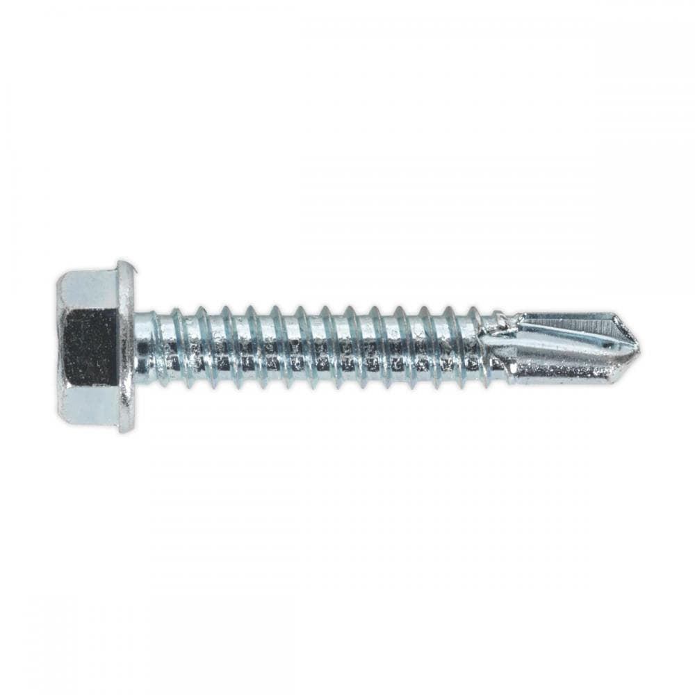Sealey SDHX6338 Self-Drilling Screw 6.3 X 38Mm Hex Head Zinc Pack Of 100