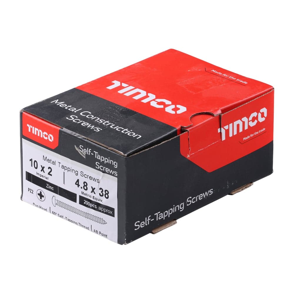 Timco Self-Tapping Screws - Pz - Pan - Zinc Box 200 00102CPAZS