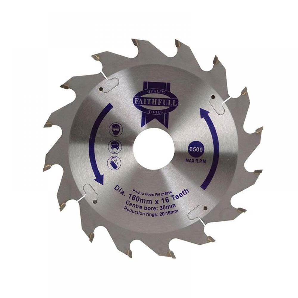 Faithfull FAIZ16016 Tct Circular Saw Blade 160 X 30Mm X 16T Pos