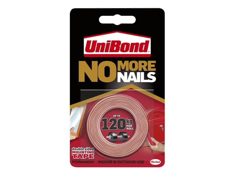 Unibond 2675760 No More Nails Indoor & Outdoor Permanent Mounting Tape Roll 19Mm X 1.5M