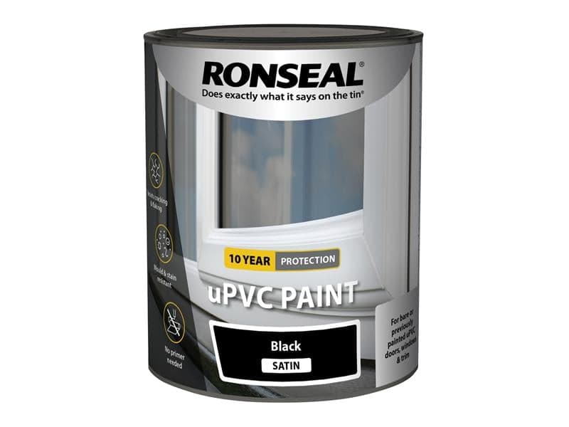 Ronseal 39393 Upvc Paint Black Satin 750Ml