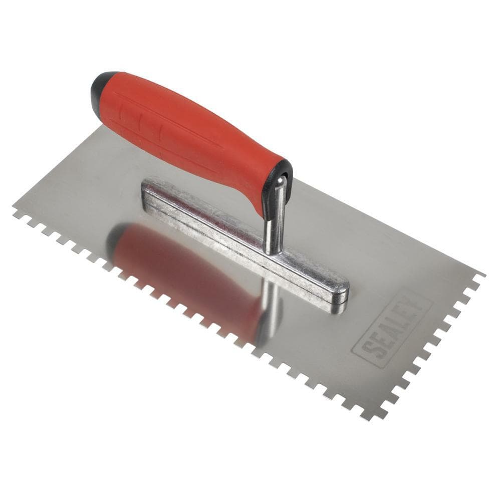 Sealey T7806 Stainless Steel 270Mm Notch Trowel - Rubber Handle - 6Mm