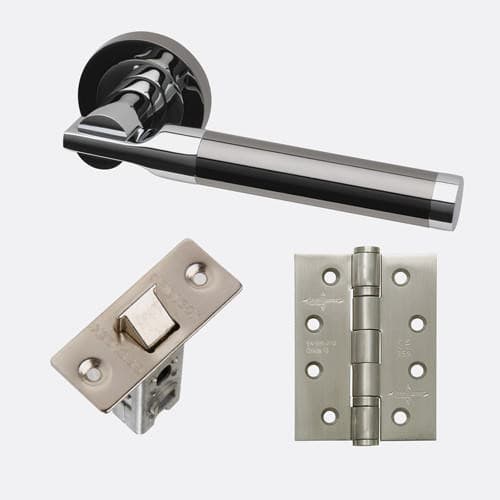 Vega Polished/Black Chrome Internal Door Handle Pack