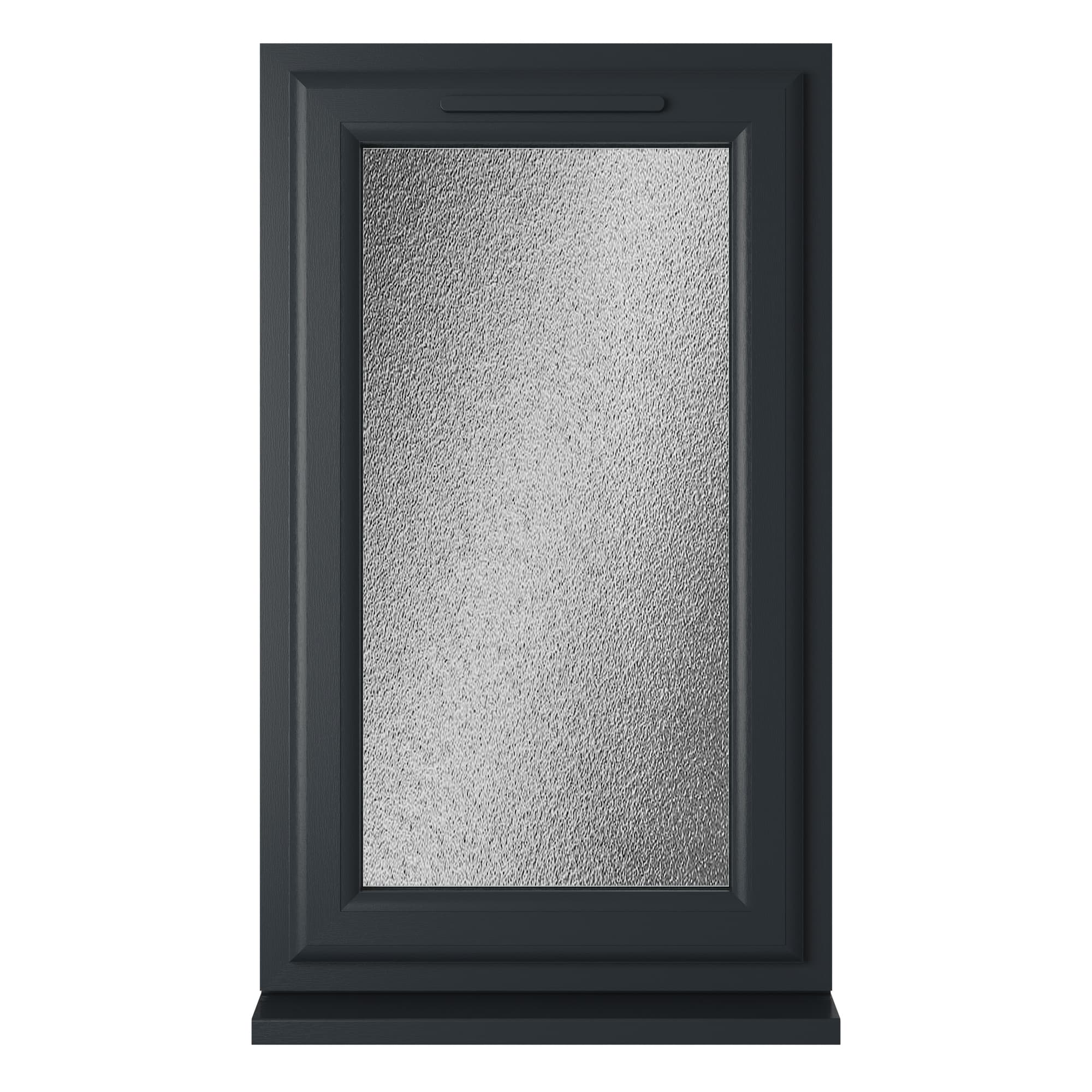 Crystal Triple Glazed uPVC Grey/White Window Right Hung 610mm x 1190mm Obscure