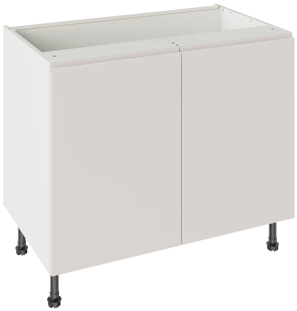Kitchen Kit Flatpack Base Unit J-pull Super Gloss Light Grey 1000mm - FKKJ0208
