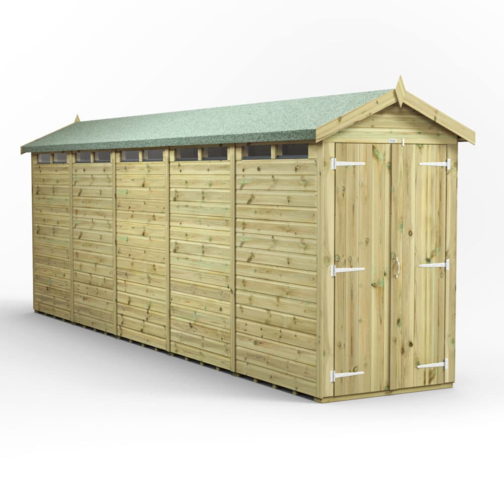 Powersheds 20x4 Premium Powersheds Security Apex Double Doors