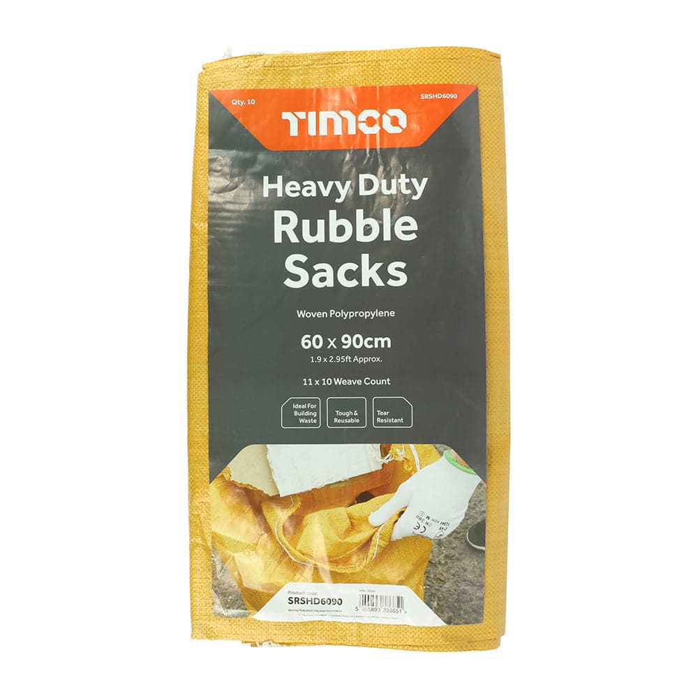 Heavy Duty Rubble Sacks – 900 × 600mm & 1200 × 800mm (10 Pack)