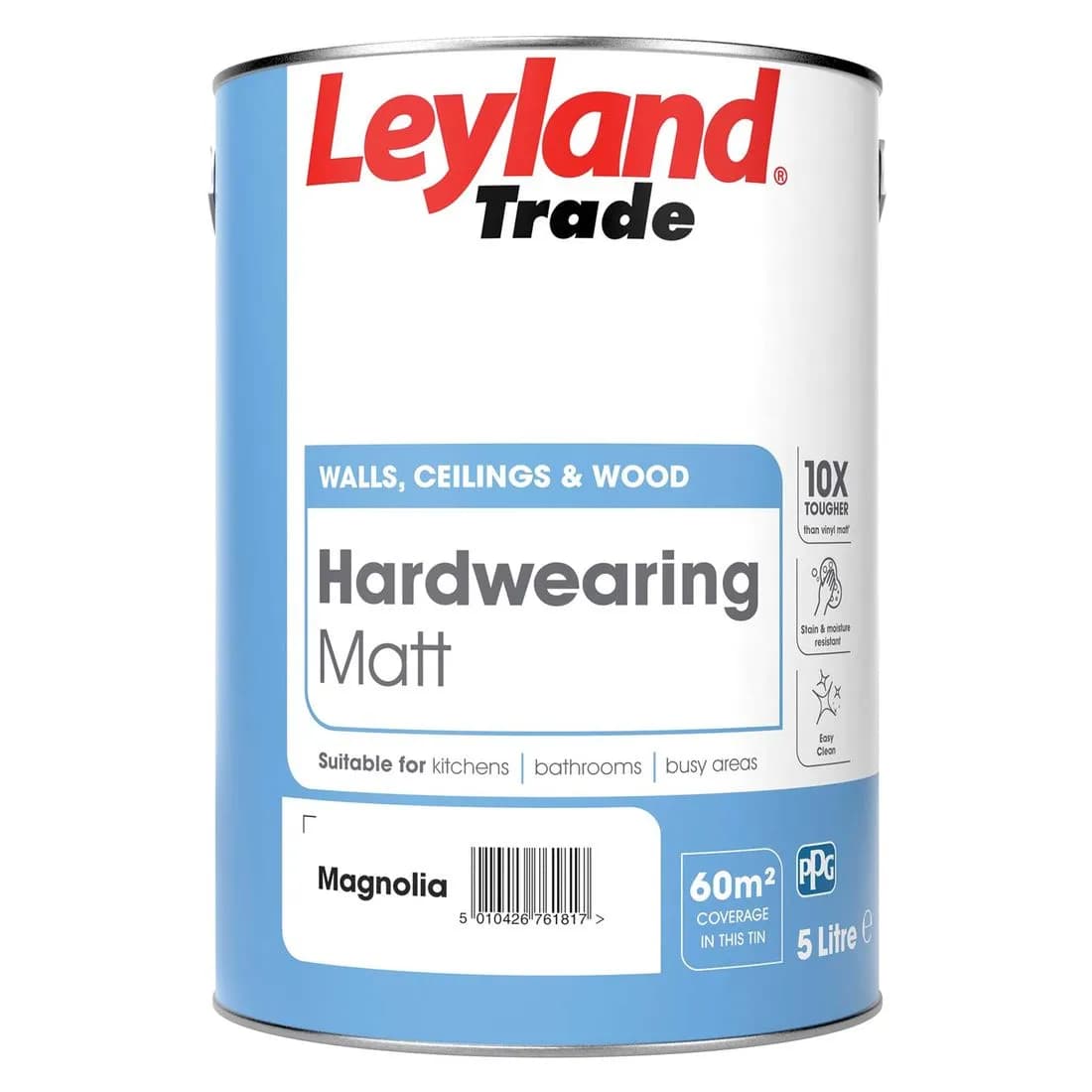 Leyland Hardwearing Matt Magnolia 5L