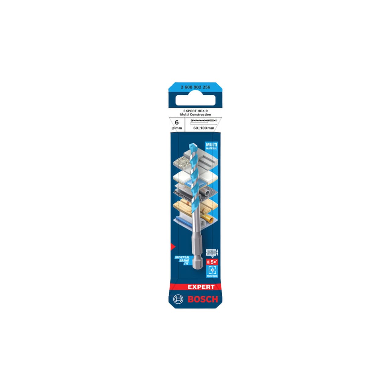 Bosch Powertool Accessories EXPERT HEX-9 Multi Construction Drill Bit 6 x 60 x 100mm 2.608.902.256