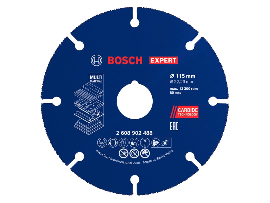 Bosch Powertool Accessories EXPERT Multi Material Carbide Cutting Disc 115mm 2.608.902.488