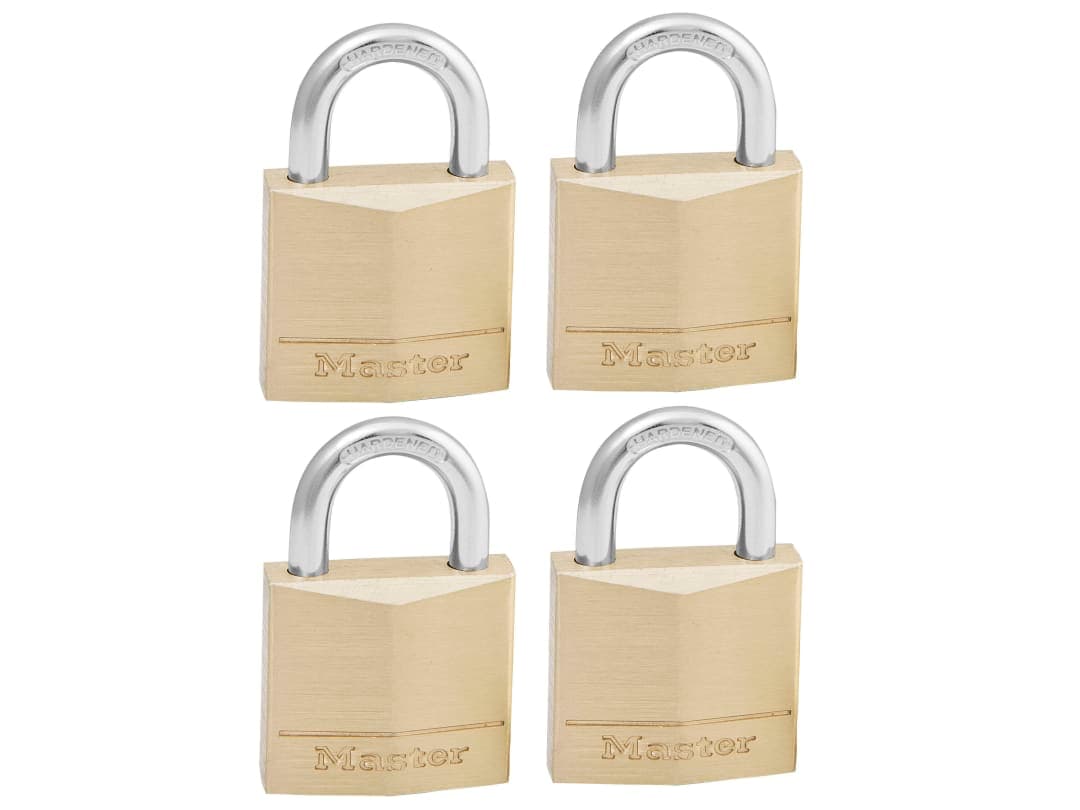Master Lock Solid Brass 30mm Padlock 4-Pin - Keyed Alike x 4 130EURQNOP
