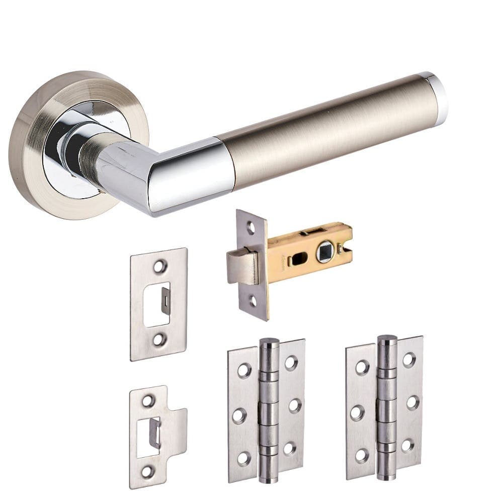 Stretton Lever Rose Dual-Tone Nickel Door Pack