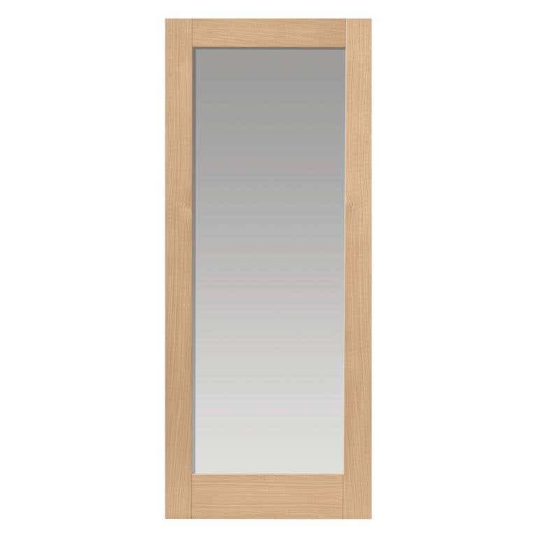 Fuji Shaker Style Oak Internal Door With One Full Glazed Panel - Unfinished - 35 x 1981 x 762mm