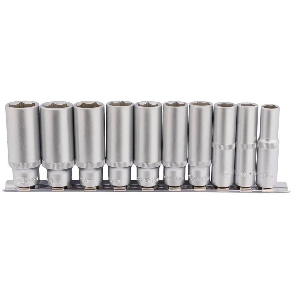 Draper 16401 Deep Socket Set On Metal Rail 3/8in Sq. Dr. (10 Piece) per set