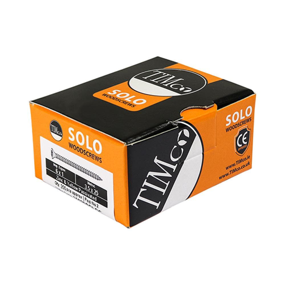Timco 45080SOLOC Solo Chipboard & Woodscrews - Pz - Double Countersunk - Yellow 4.5 X 80 Box 200