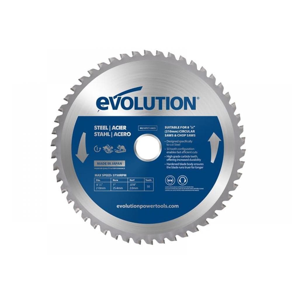 Evolution M210TCT-50CS Mild Steel Cutting Circular Saw Blade 210 X 25.4Mm X 50T