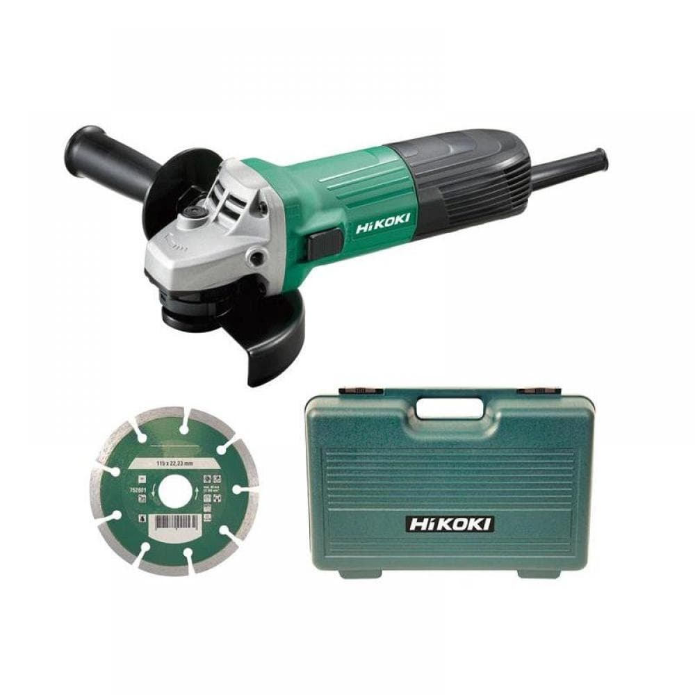 Hikoki G12STX/J7 G12Stx/J7 Angle Grinder 115Mm Diamond Blade & Case 600W 240V