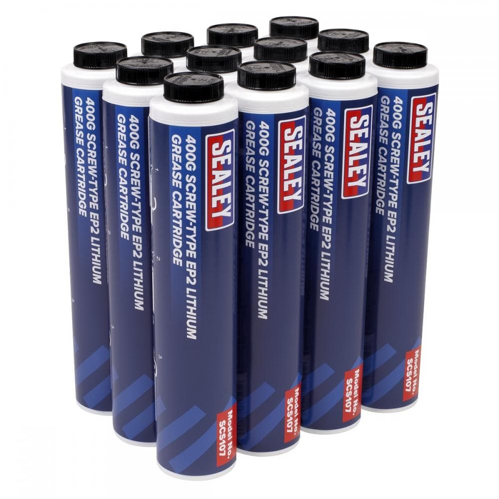Sealey SCS108 Screw-Type Ep2 Lithium Grease Cartridge 400G Pack Of 12