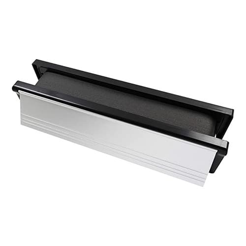 Timco Intumescent Letterbox - Satin Anodised Aluminium - Black Frame Box 1 487438