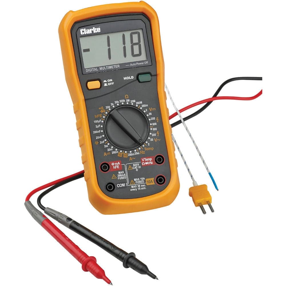 Clarke 4501155 Cdm45C Digital Multimeter With Temperature Probe 11 Function