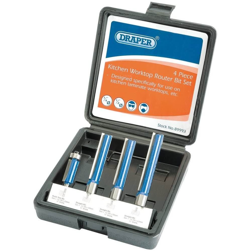 Draper 89993 Extra Long Router Bit Set (4 Piece) per set