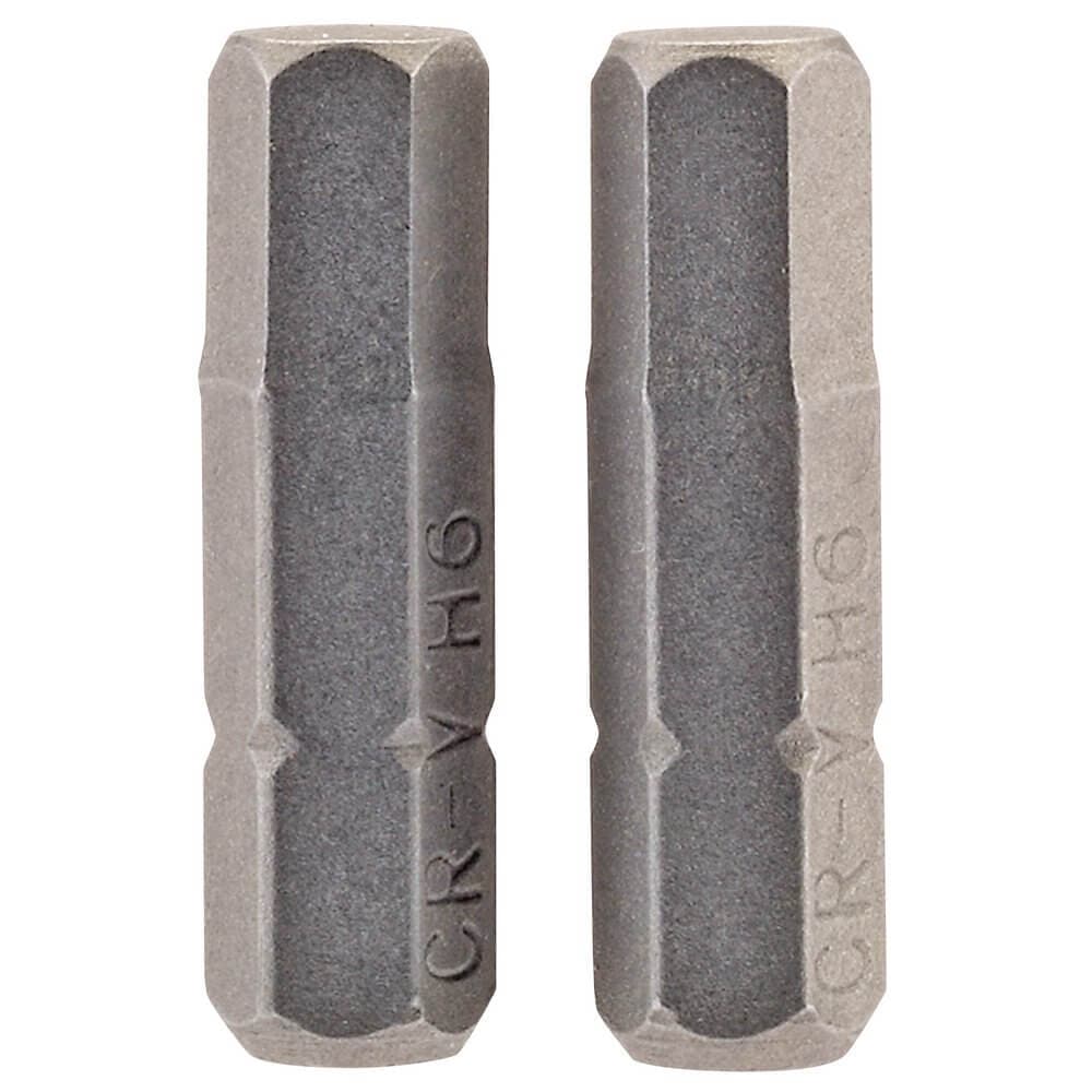 Draper 63998 Hexagonal Insert Bit 6Mm 1/4in Hex 25Mm Long (Pack Of 2) per pack