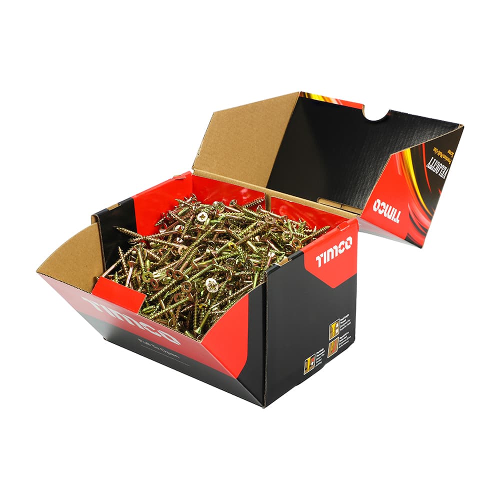 Timco 50050VYIND Velocity Premium Multi-Use Screws - Pz - Double Countersunk - Yellow 5.0 X 50 Box 1000
