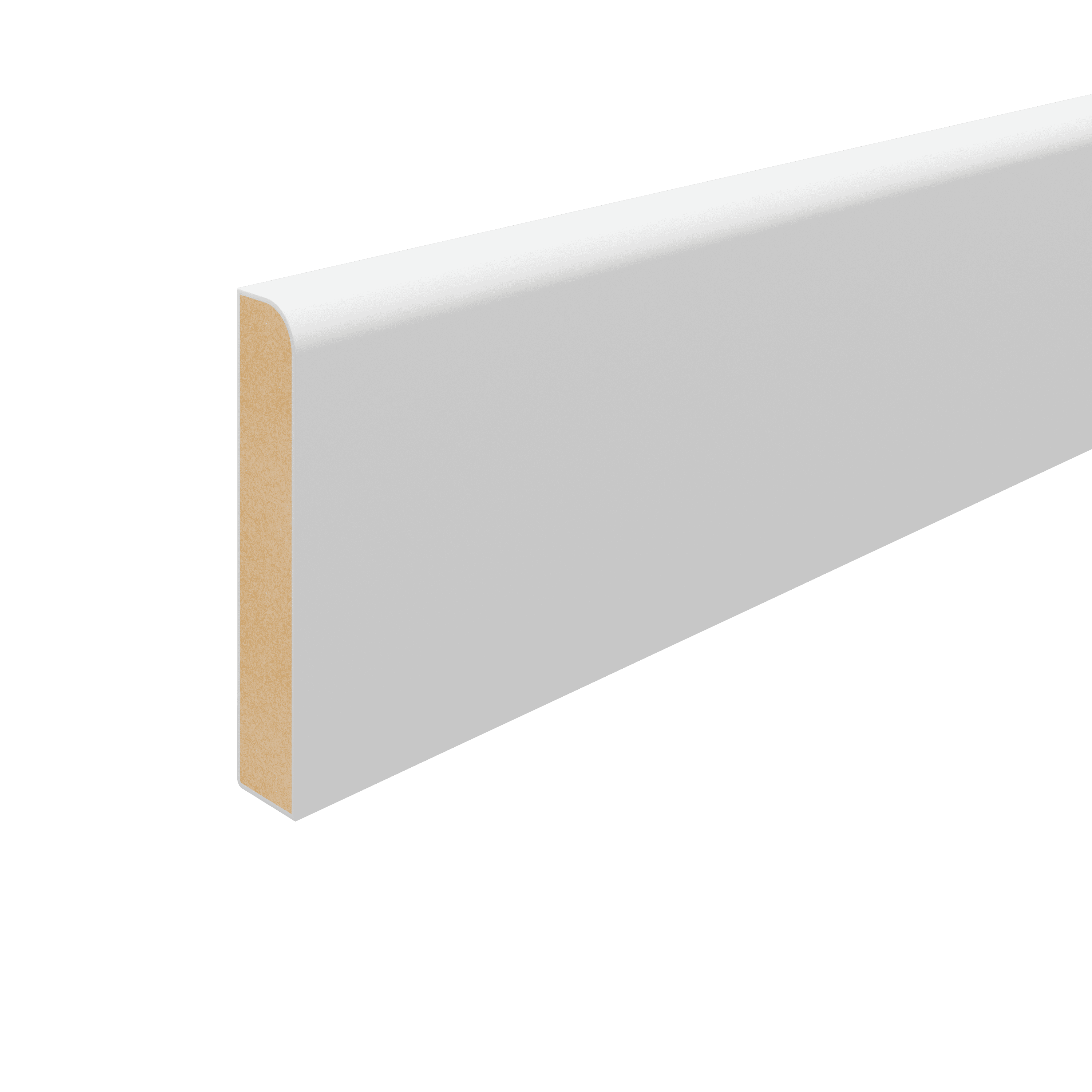 Staircraft White MDF Painted Bullnose/Square Edge Skirting, 18x94x4.4m