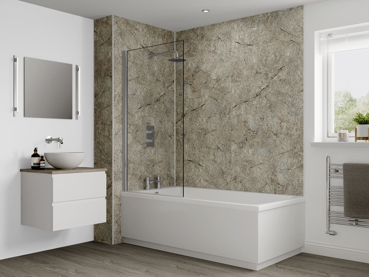 Multipanel Classic Bathroom Wall Panel Unlipped 2400 x 900mm Antique Marble 701