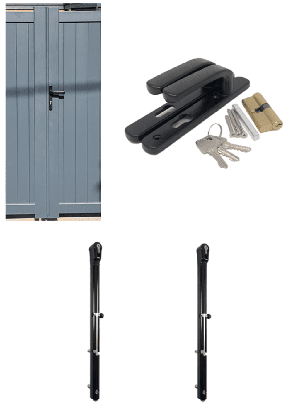 Readymade Driveway Gates Grey Lock and Latch Pack