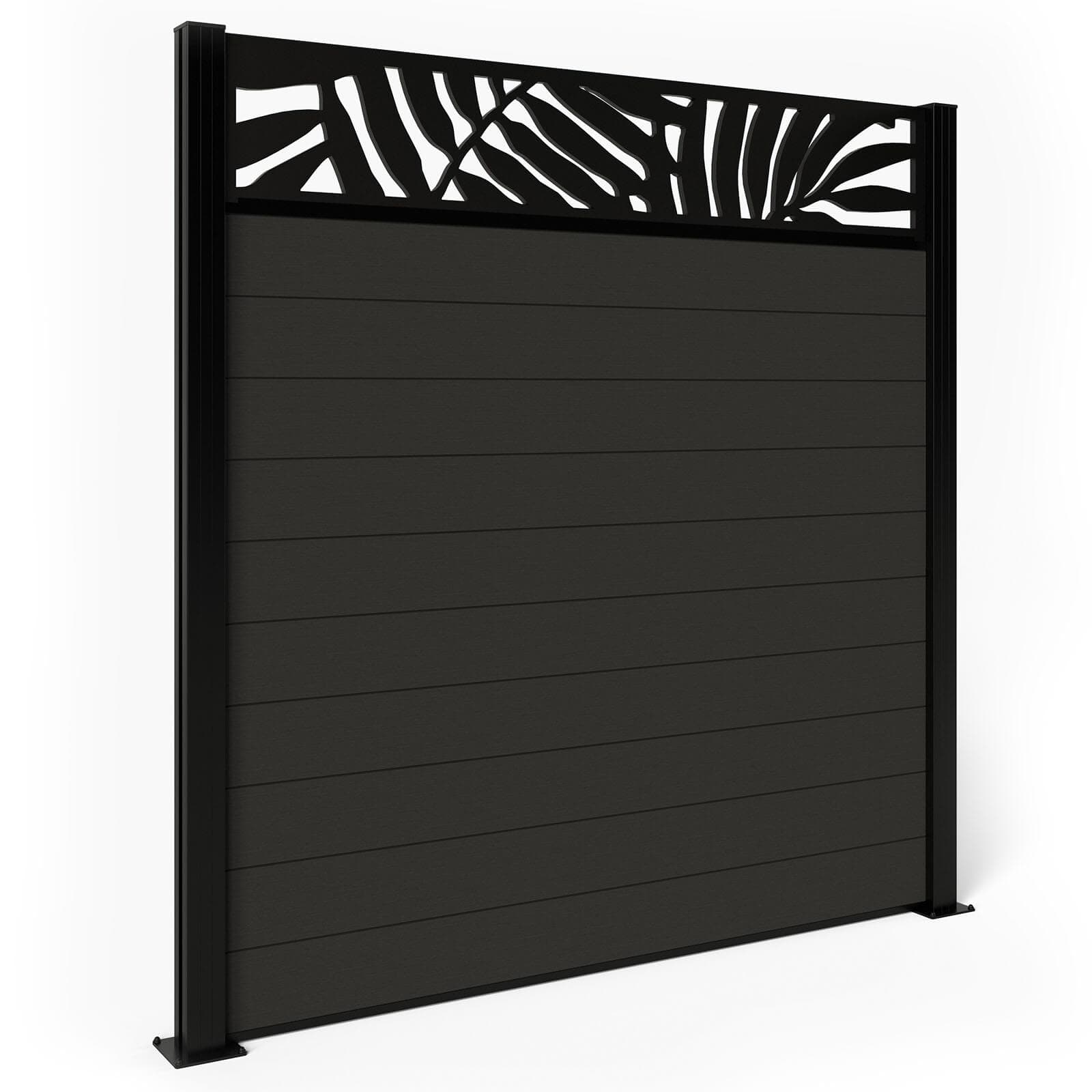 Composite Fence Panels - Graphite with Aluminium Posts 2.4m