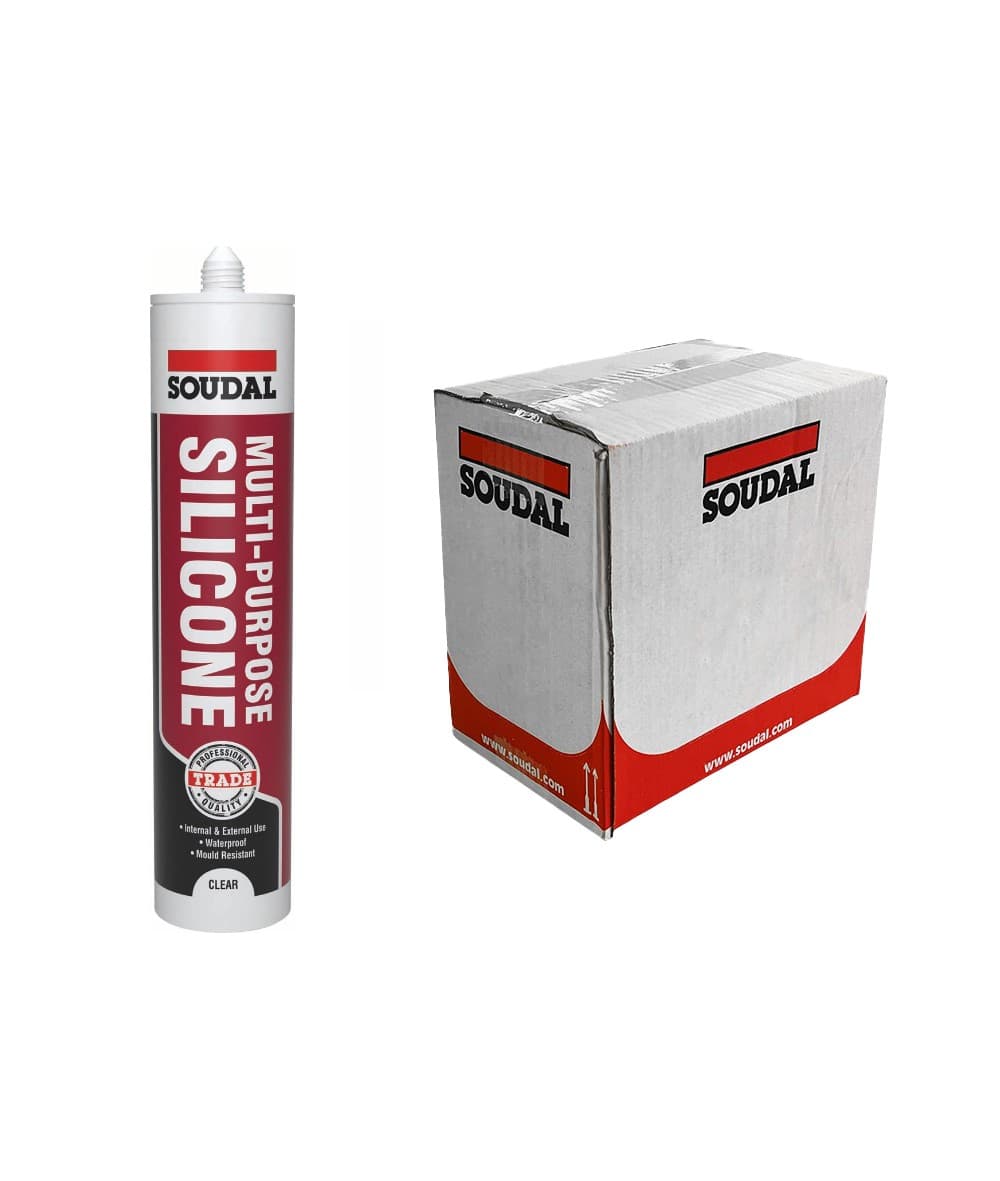 Soudal 121644 Multi-Purpose Silicone Clear 270Ml cartridge 12 Box