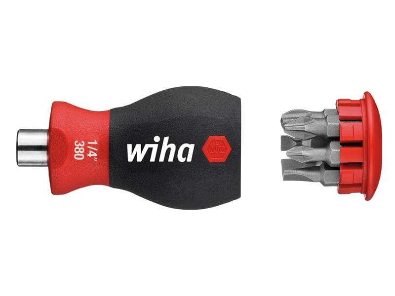 Wiha 33738 Magnetic Softfinish® Stubby Screwdriver With Bit Magazine (Sl Ph)