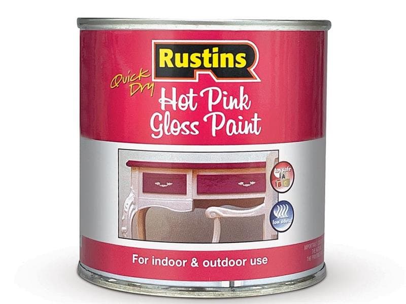 Rustins GPHPW250 Quick Dry Small Job Gloss Hot Pink 250Ml