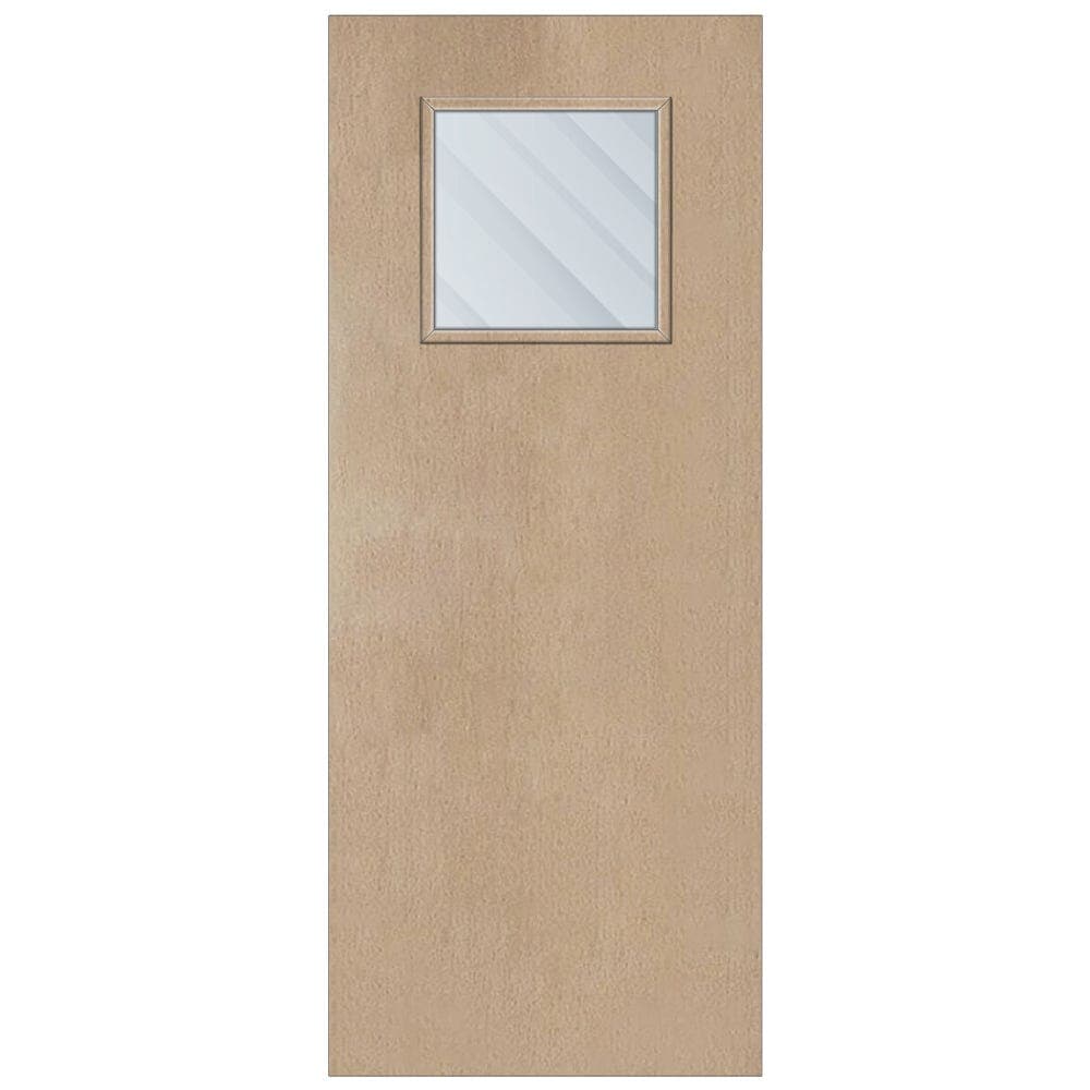 Paint Grade Solid Core FD30 Clear Glazed Internal Fire Door 2700mm x 838mm x 44mm | 450mm x 450mm VP