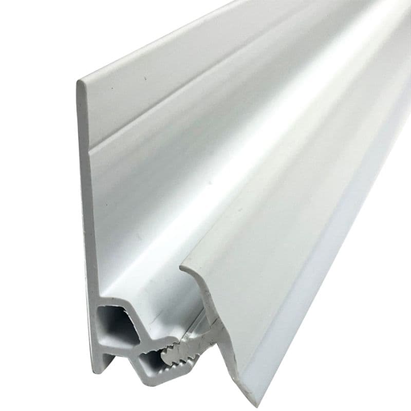 Laminate Wall Panel 10mm 2 Part Shower / Bath Bottom Profile Trim - 2420mm White