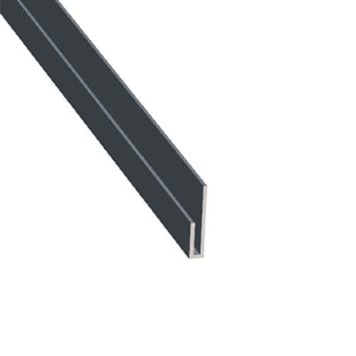 Aluminium Soffit J Trim - 40mm x 20mm x 3mtr Anthracite Grey (7016 Matt)