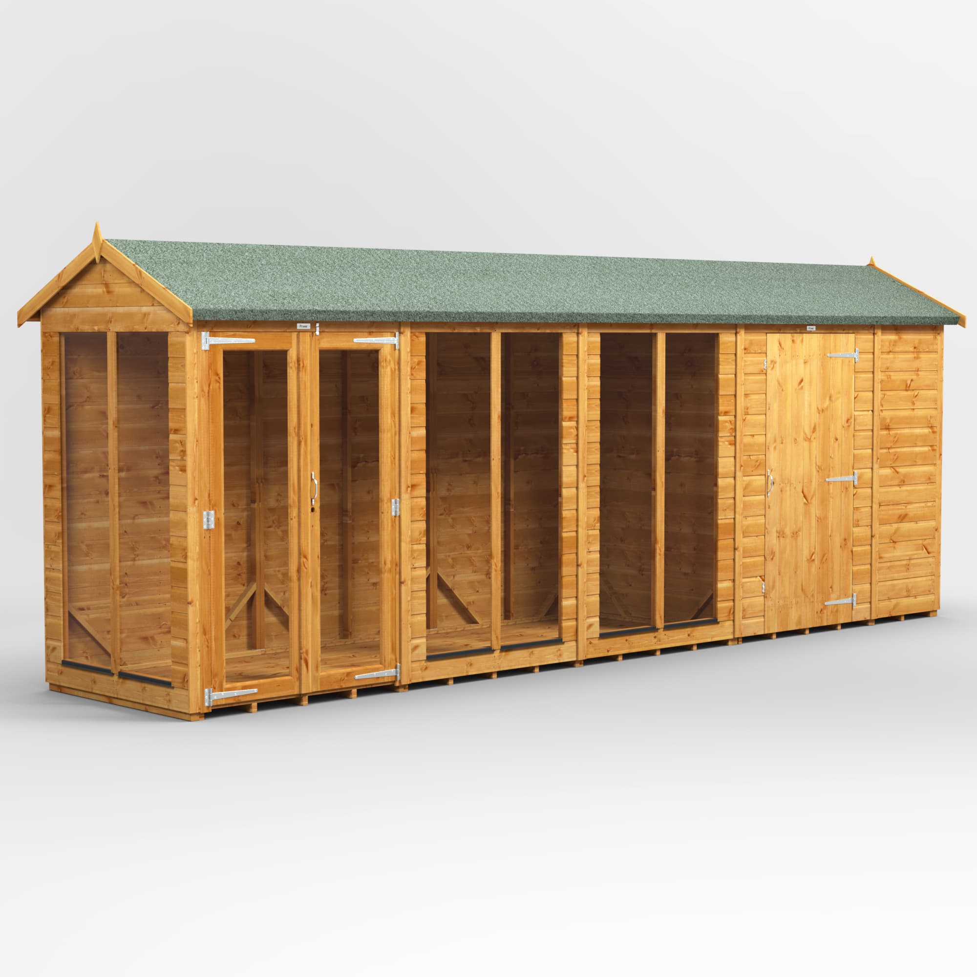 Powersheds 18 x 4 Power Apex Summerhouse With 6ft Side Store