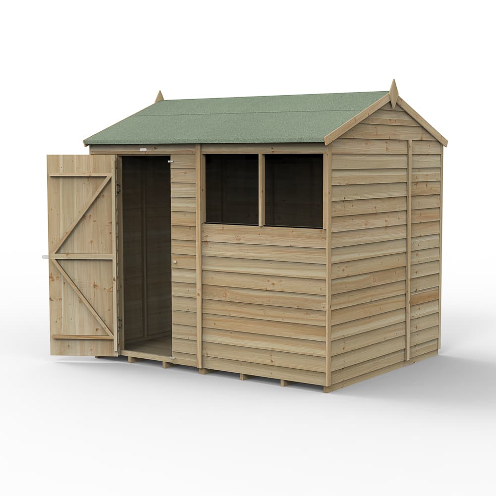 4LIFE Reverse Apex Shed 8 x 6 - Single Door - 2 Windows Installation