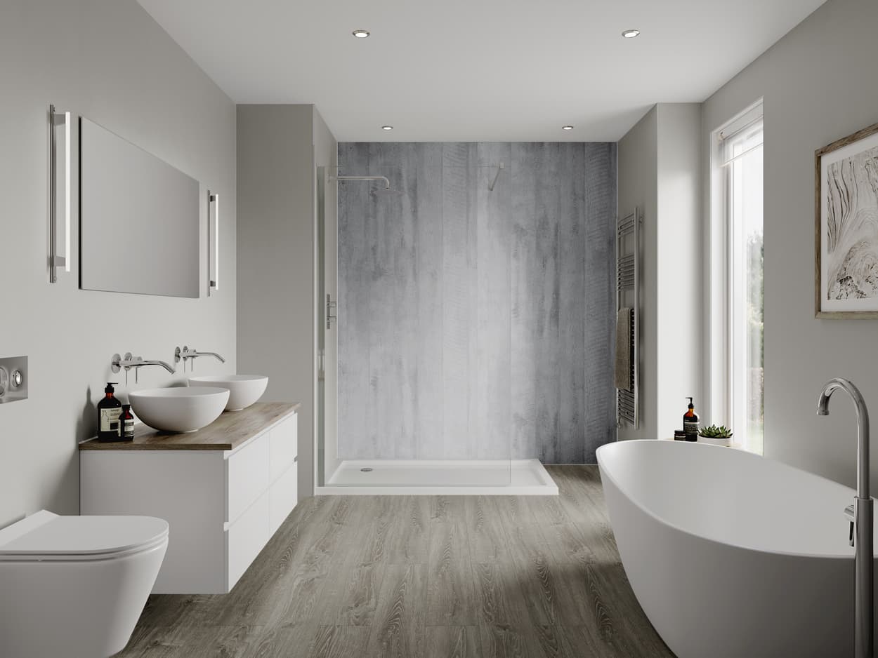 Multipanel Linda Barker Bathroom Wall Panel Unlipped 2400 x 900mm Concrete Formwood 6362