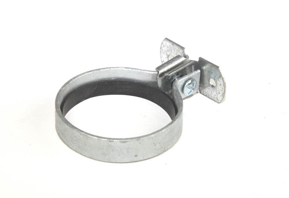 Zinc Plated Round Screw To Wall Downpipe Bracket with Gasket - 65mm Primed