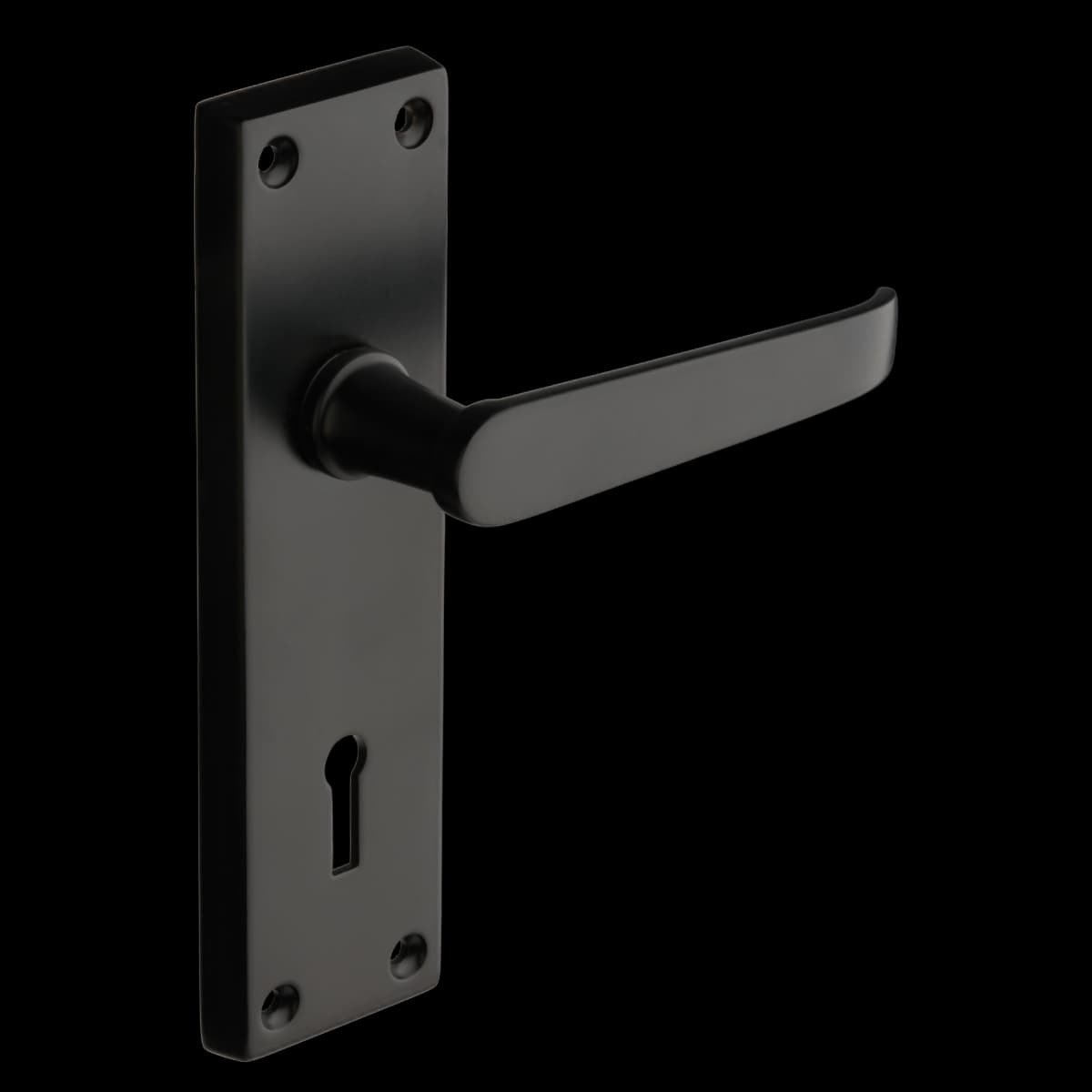 Victorian Straight Lever Lock Door Handle - Matte Black - Designer Levers