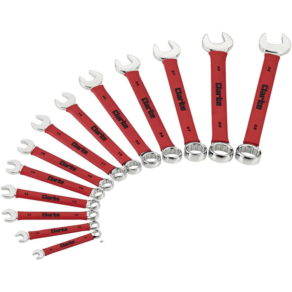 Clarke 1801812 Cht812 14 Piece Cushion Grip Combination Spanner Set